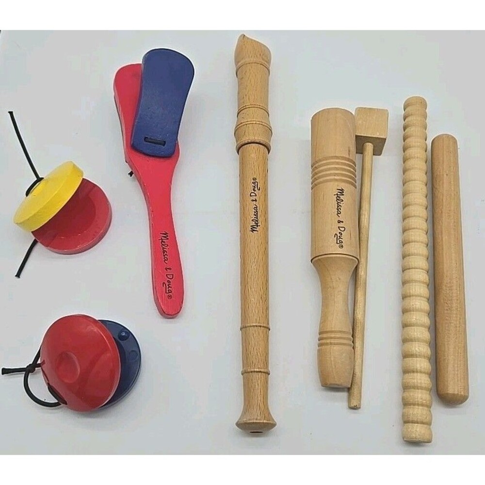 Lot of 8 Melissa & Doug Musical Instruments Educational Wooden Toys Replacements